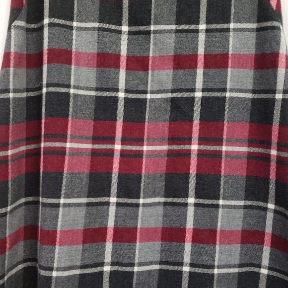 Pietro Brunelli Milano Italy Gray Maroon Plaid Bateau Wool Shift Dress Academia - Picture 3 of 16